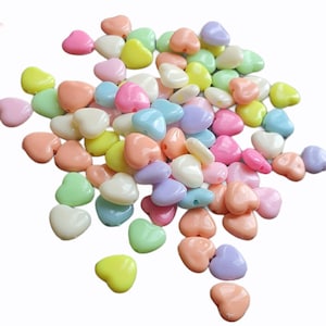 Perline acriliche a forma di cuore, perline distanziatrici a colori misti, accessori per gioielli, fai da te