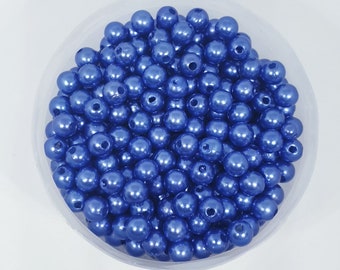 100psc 6mm Beads, Round Pearl, Acrylic Beads, Jewelry Making DIY  Beads