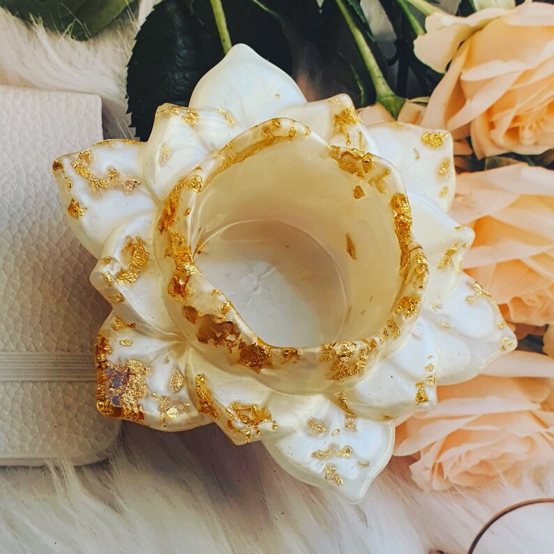 Resin Candle Holder resin Lotus Flower Candle Holderfloral Etsy UK
