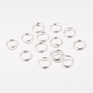 100 Silver Plated Jump Rings Open Rings Jewelry Making 6mm x 4mm inner