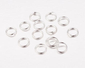 100 Silver Plated Jump Rings Open Rings Jewelry Making 6mm x 4mm inner