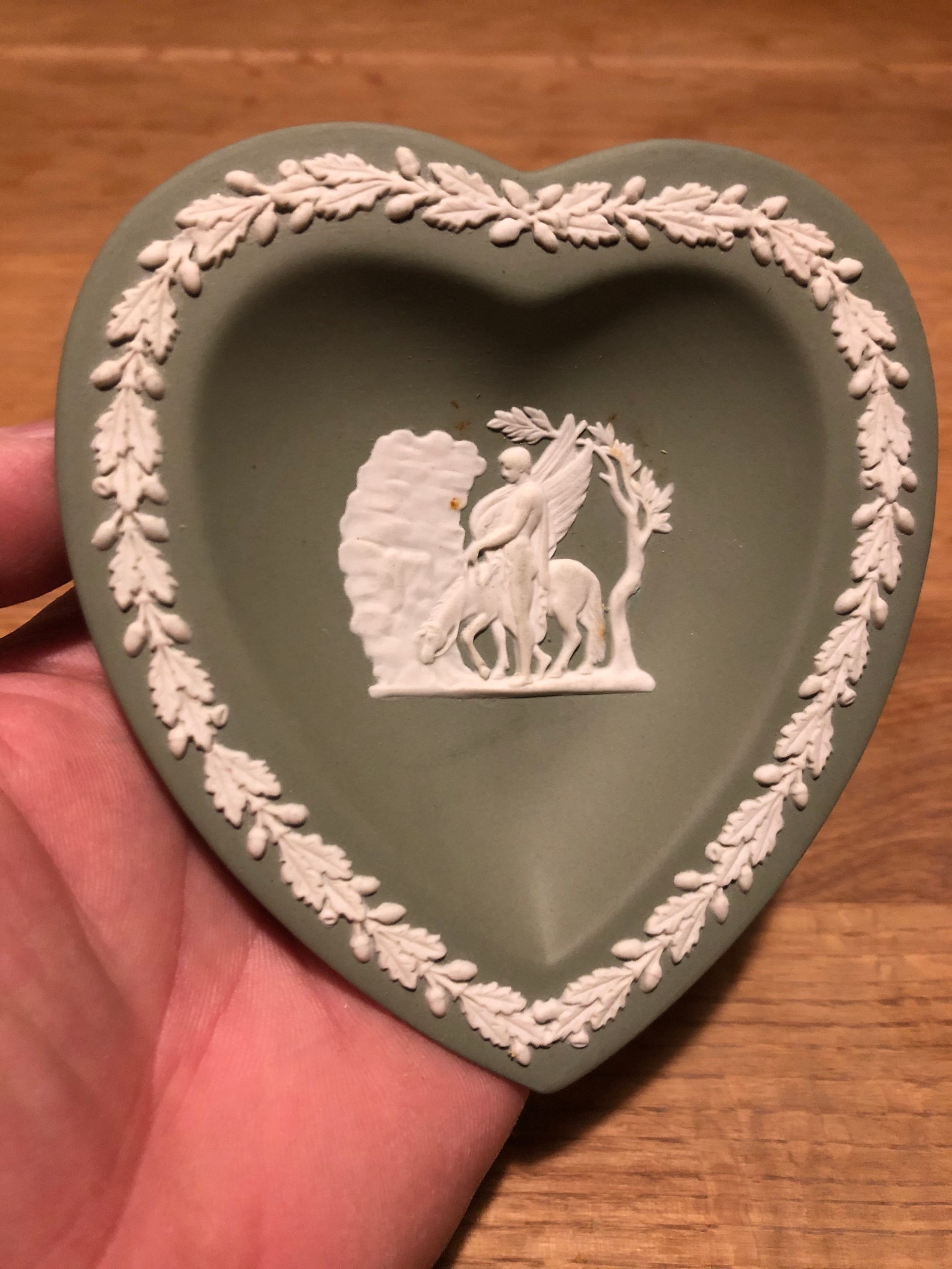 Wedgewood Dish Green and White Etsy