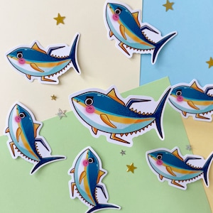 Pegatina troquelada AHI // pescado, pegatina de pescado, atún, toro, pescado hawaiano, Hawái, vida oceánica, peces tropicales, pescador, amante de la naturaleza, ulua