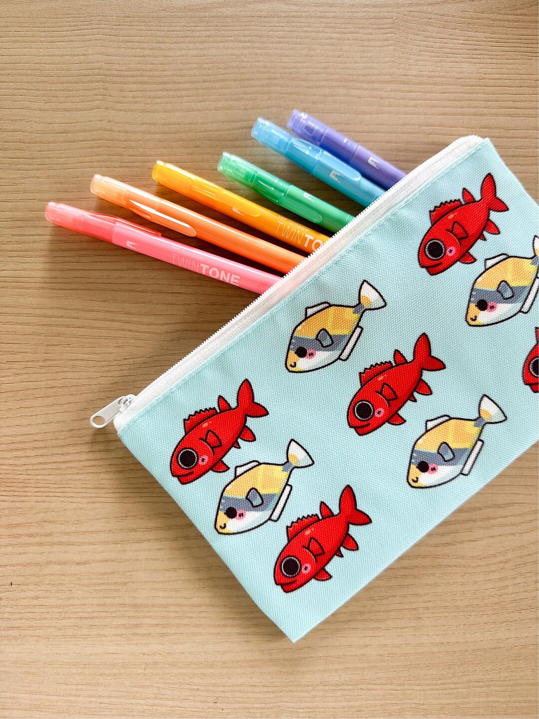 Twin Zip Pencil Case - Island Vibes Twin Zip Pencil Case - Island Vibes