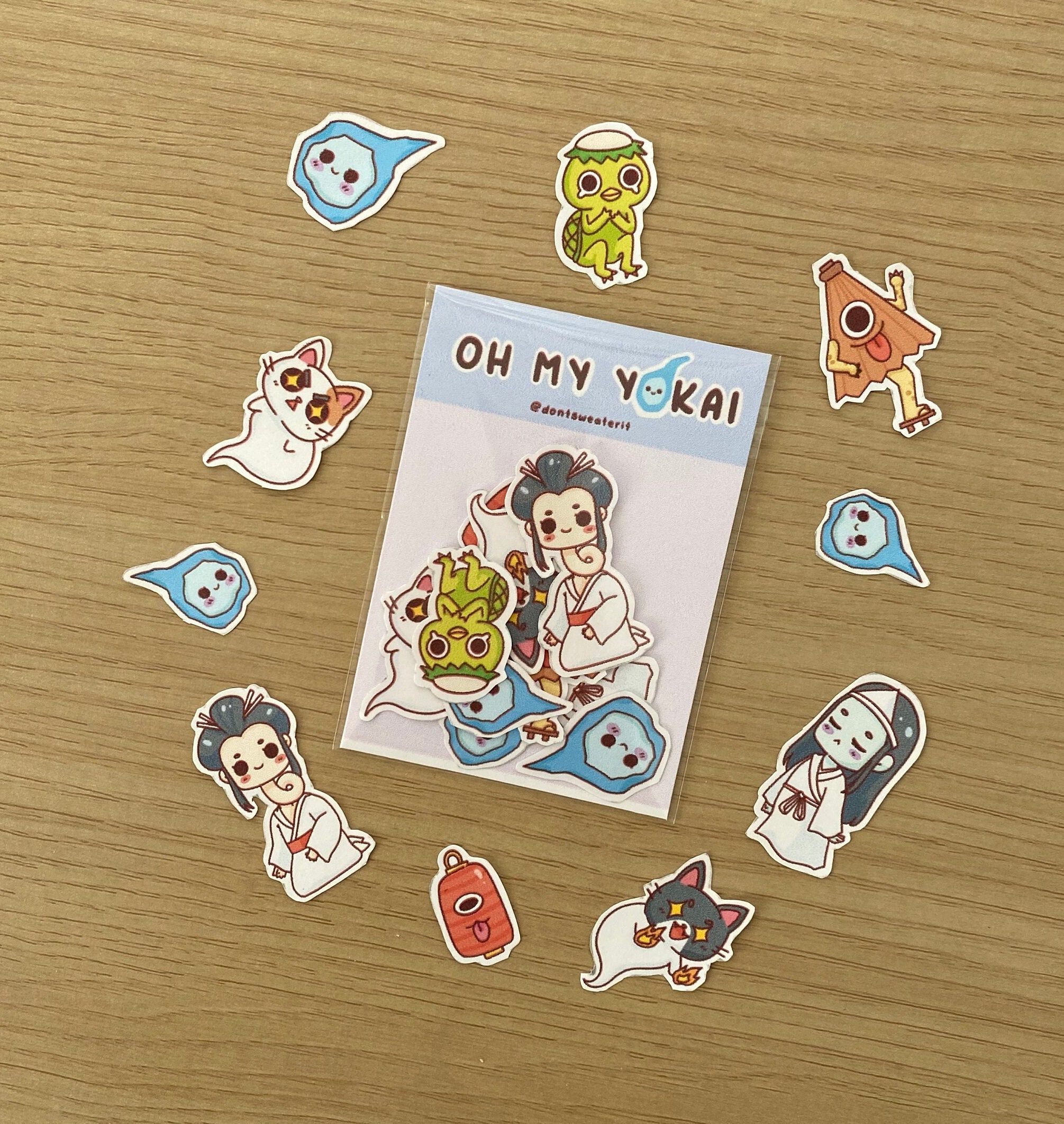 OH MY YOKAI Sticker Pack // Yokai Stickers Kawaii Stickers Etsy