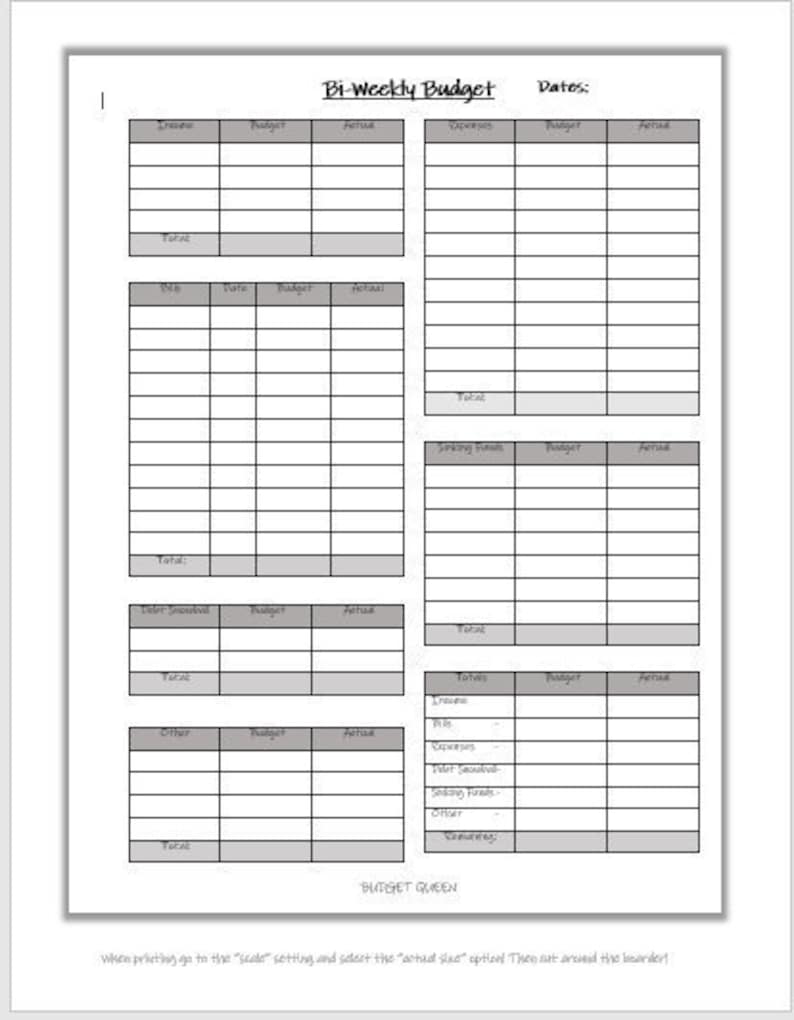 Bi Weekly Budget Template Goodnotes