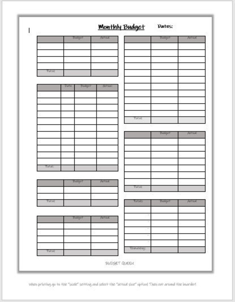 blank budget planner printable blank budget planner printable