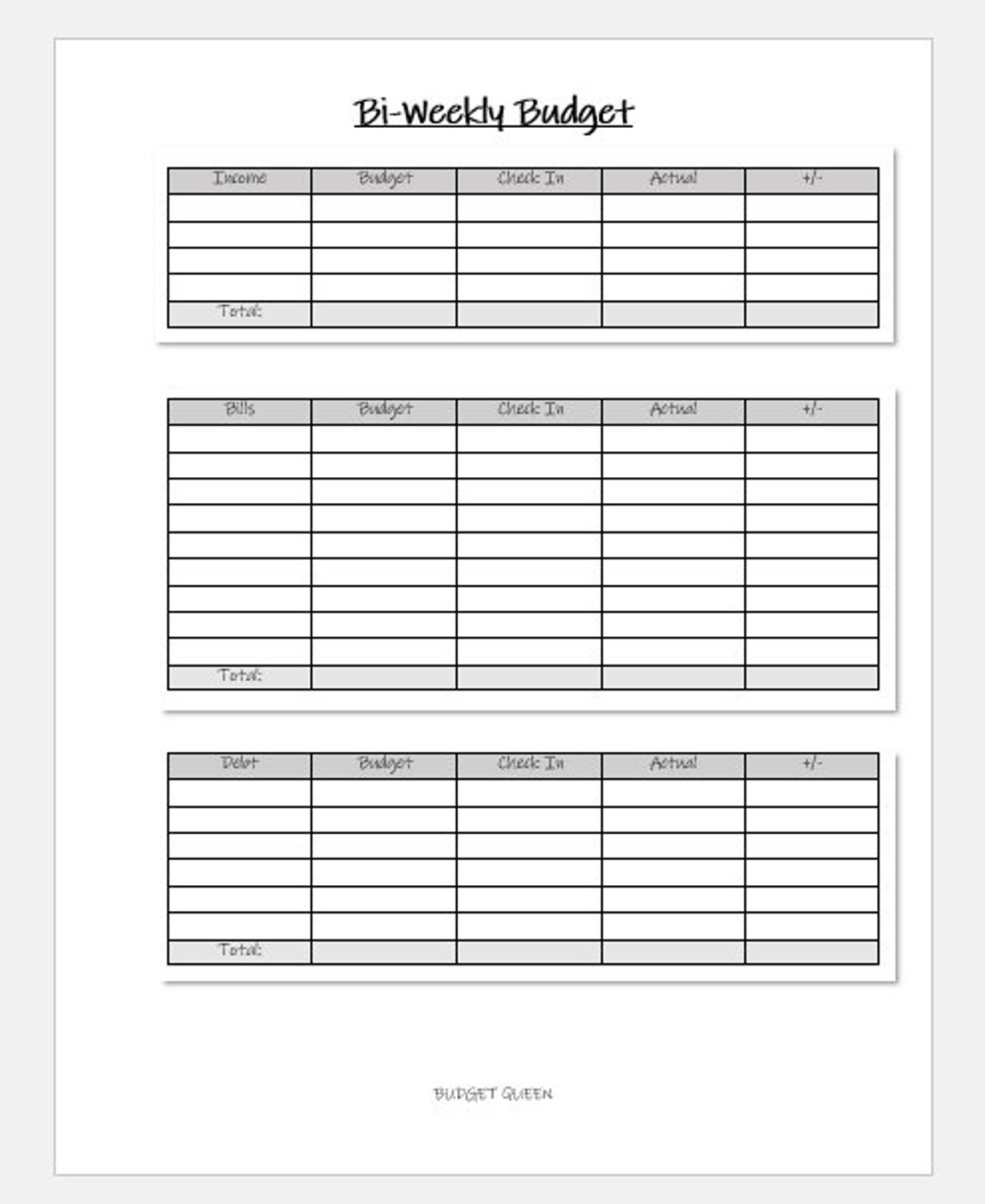 Bi weekly Budget Worksheet Printable Bi weekly Budget Worksheet Printable