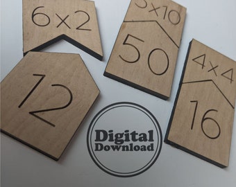 Multiply by 4, 5 and 6 Flashcards Digital File, Laser File, Ai and SVG