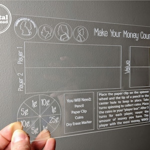 Make Your Money Count, Digital Download, Laser File,  Counting Money, Education for Kids, board game, Ai and SVG