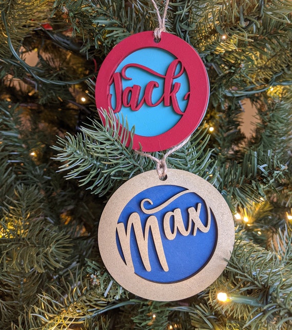 Personalized Decoration Ball 3.75 \u2022 Wooden Custom Christmas Ornament \u2022 Wood Merry Xmas Ornaments \u2022 Woody Tree Decor Gift \u2022 Holiday Balls \u2022