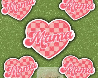 Pegatina de mamá, a cuadros, calcomanía, mamá, calcomanía para computadora portátil, calcomanías, regalo para mamá, regalo para mamá, primavera, impermeable