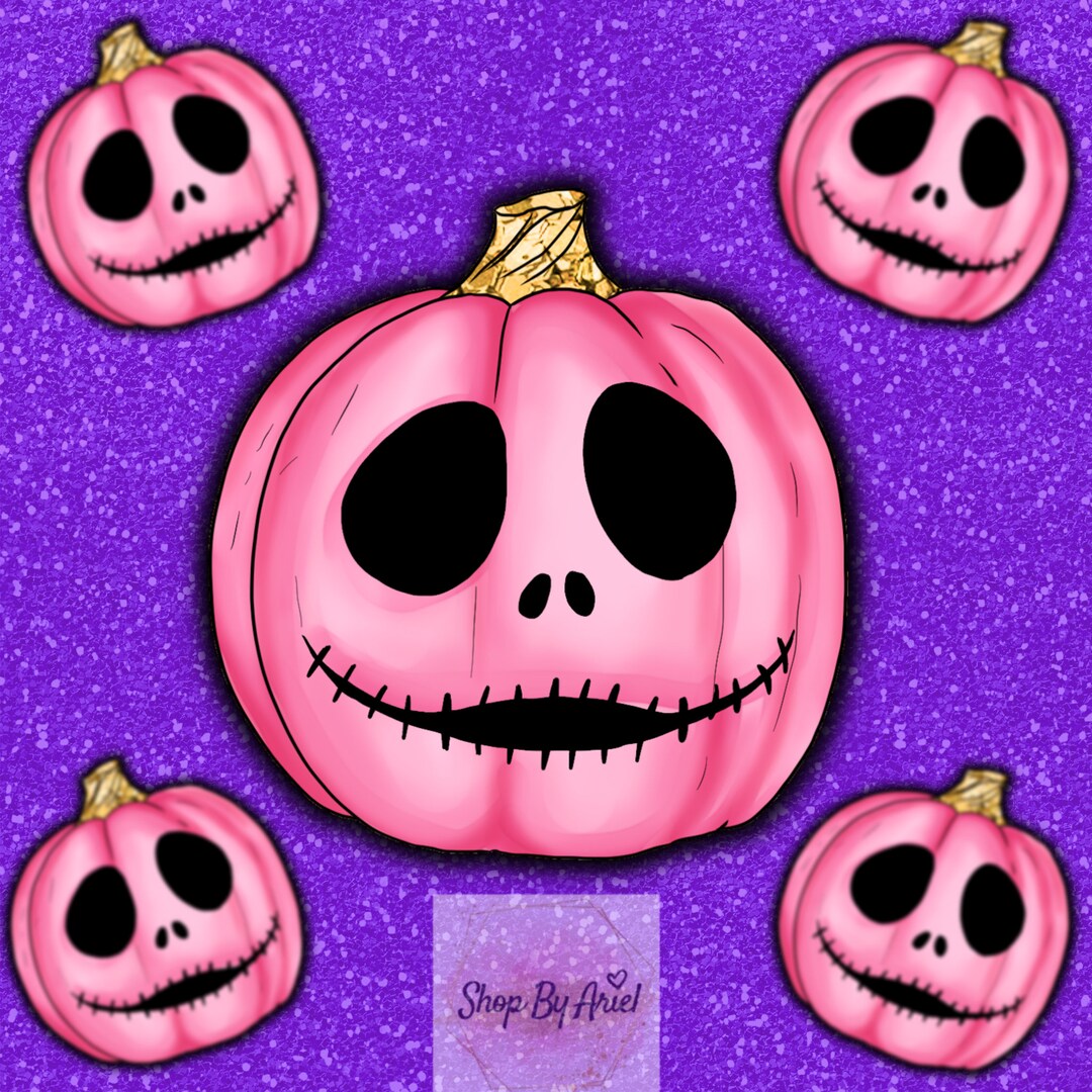Pink Halloween Face Pumpkin Sticker|sticker|waterproof Sticker|water ...