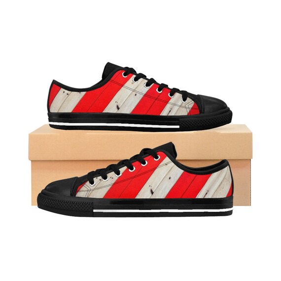 striped tennis shoes