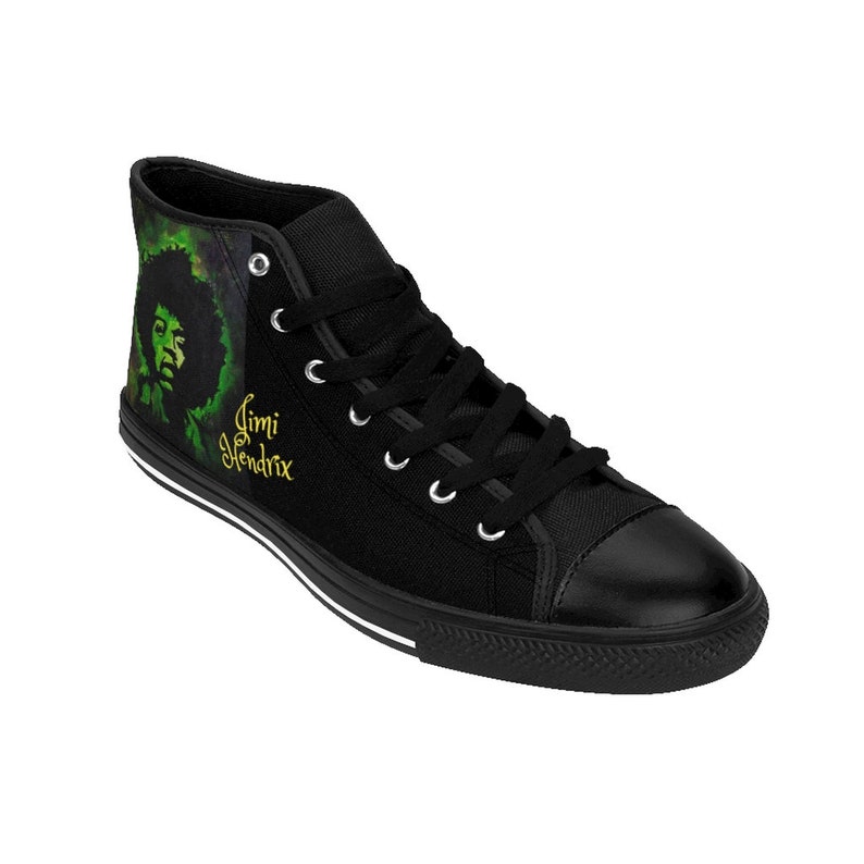 Jimi Hendrix Sneakers Mens Hendrix Tennis Shoes Hendrix High Tops Retro Rock Music Sneakers Musician Retro Sneakers image 8
