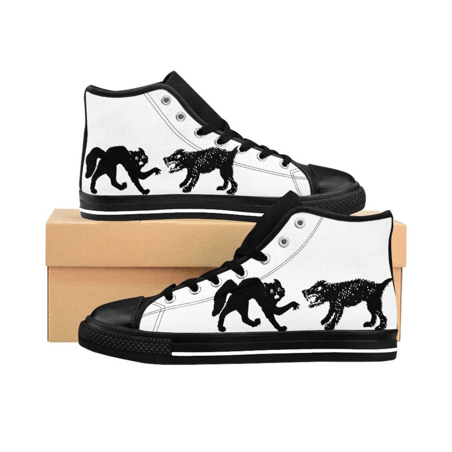 Dog Cat Hightop Sneakers Mens Dog Sneakers Cat Sneakers Teen Etsy