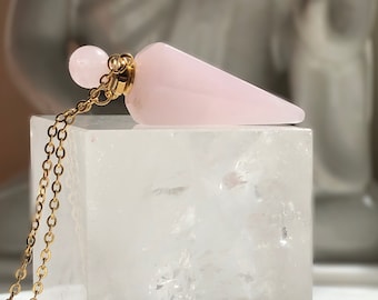 Rose Quartz Crystal Medium Vial Necklace - Cremation Ashes Jewelry - Urn Ash Necklace - Pet Memorial Keepsake
