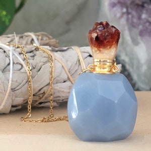 Citrine Druzy Crystal Vial Necklace - Cremation Ashes Holder - Urn Necklace - Keepsake Memorial Jewelry - Pet Loss Gift - Empty Bottle