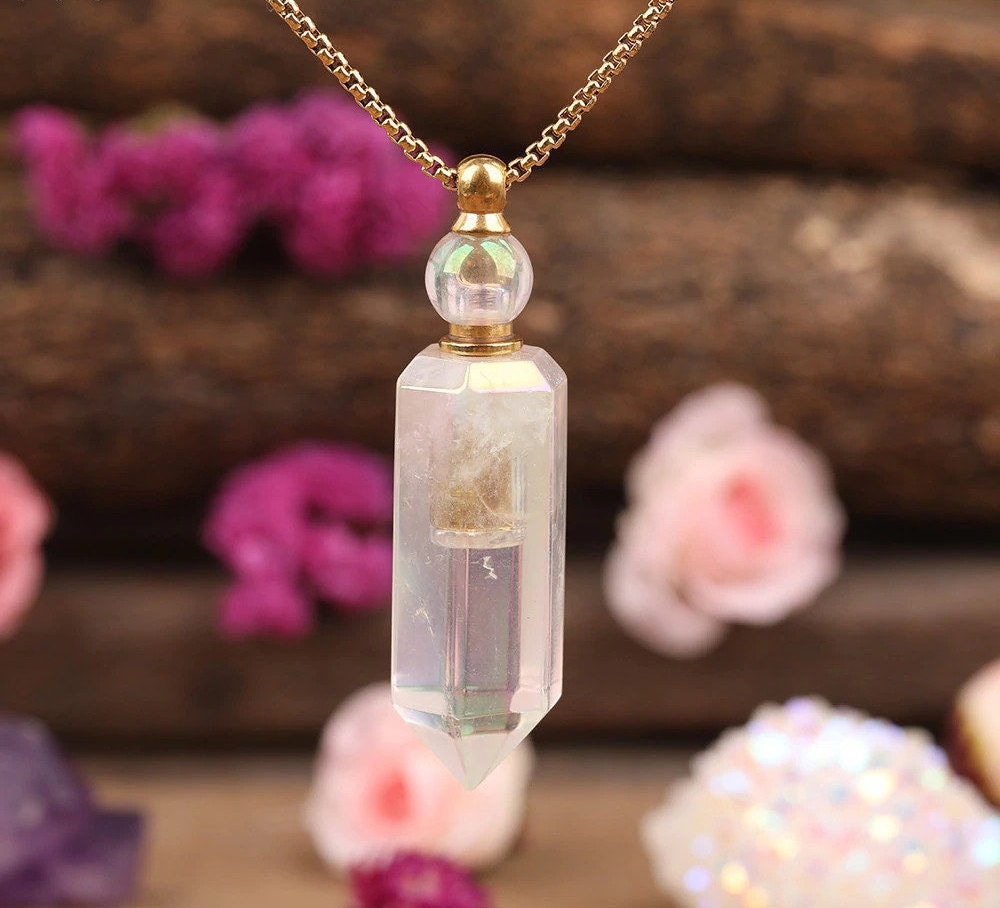 Vial crystal necklace deals