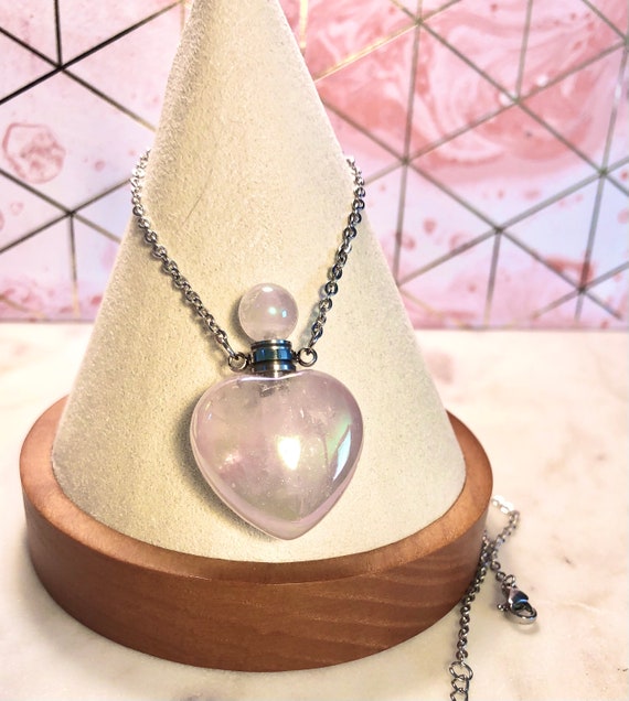 Rose quartz urn necklace deals