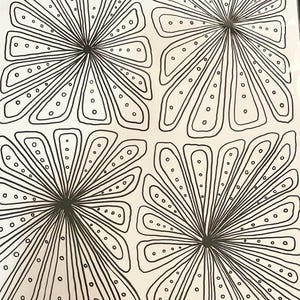 Groovy Flowers Pop Art Style B&W Print of Original Zentangle