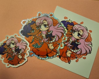 Revolutionary Girl Utena | Anthy Himemiya Utena Tenjou stickers 2 and 3 inches kiss cut glitter and die cut cute kawaii shoujo anime wlw