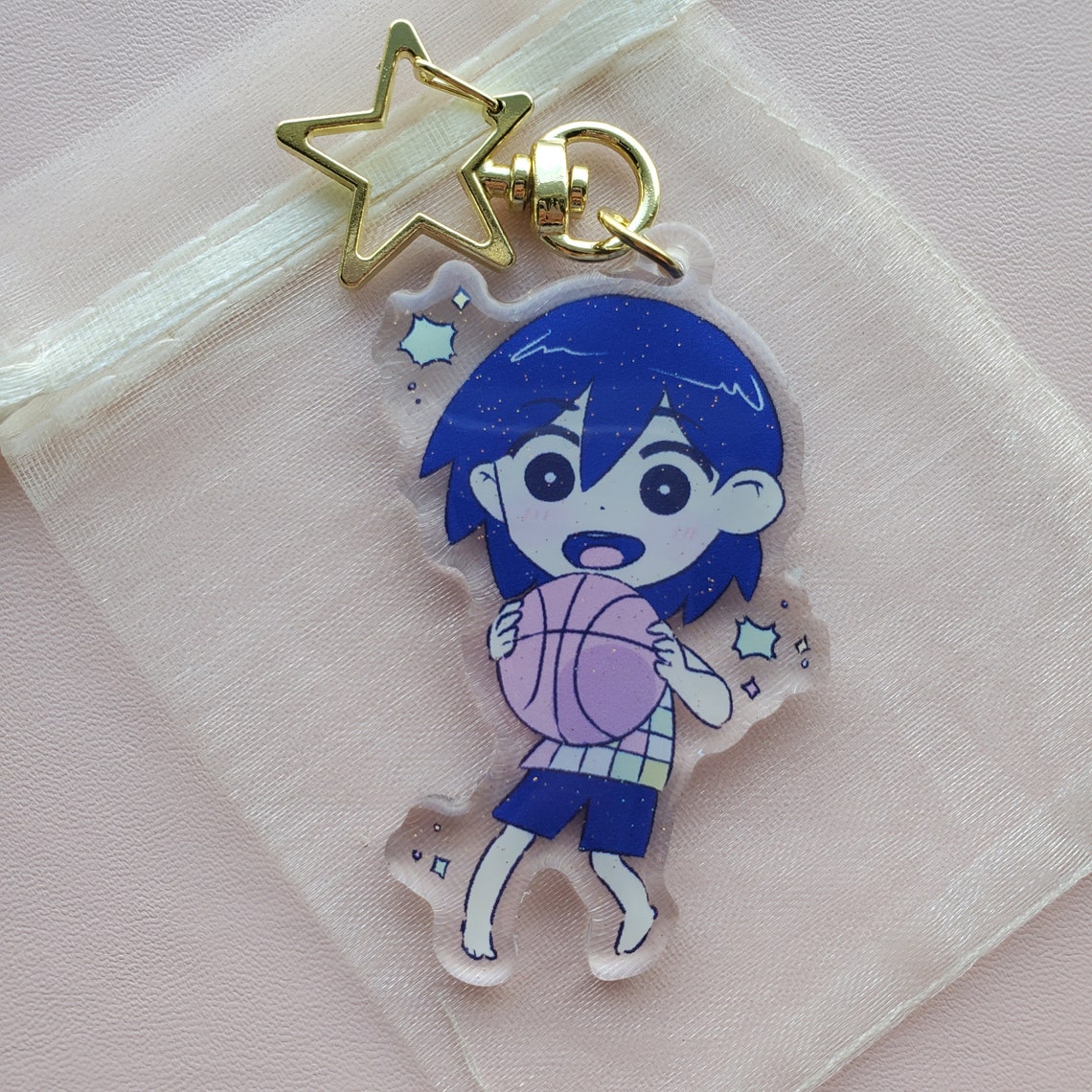 OMORI Acrylic Charm Keychains Double Sided Glossy Glitter Etsy New