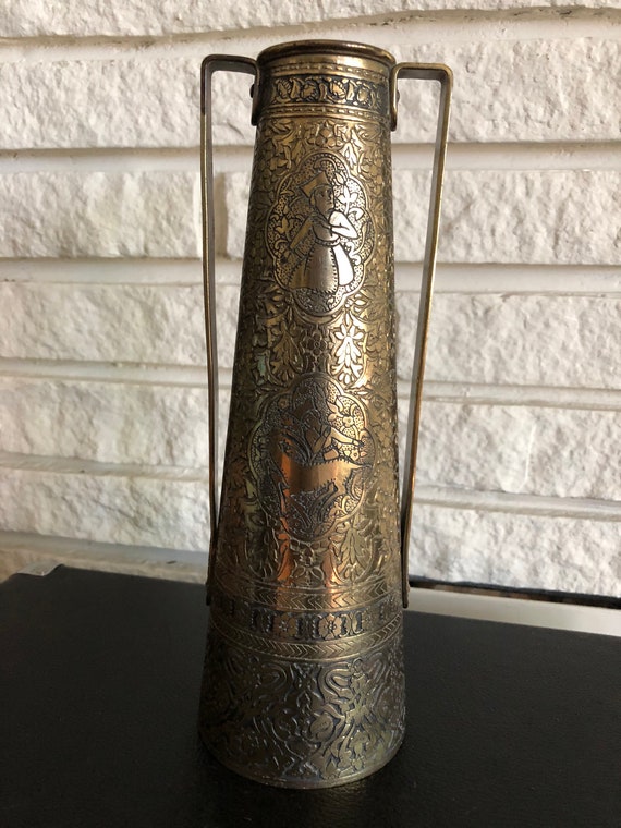 Pair of Kinco Brass Vases 1920's 30's Vases Home Décor Home & Living