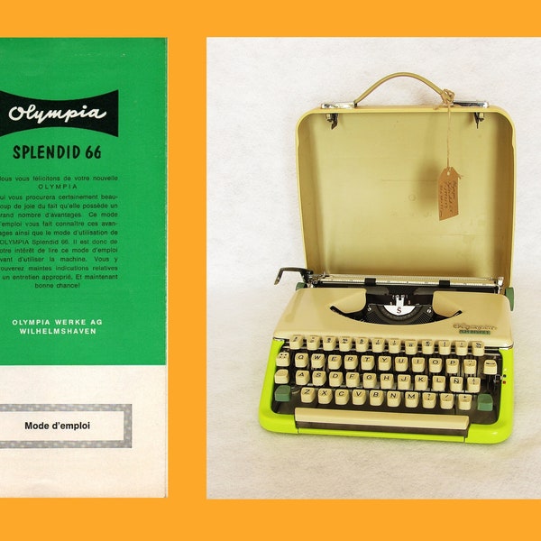 Olympia SPLENDID 66 Typewriter. Instruction Manual. In French ***DIGITAL***