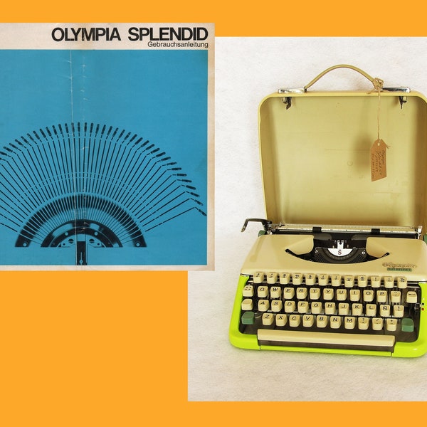 Olympia SPLENDID 66 Typewriter Manual. ***DIGITAL*** In German Language