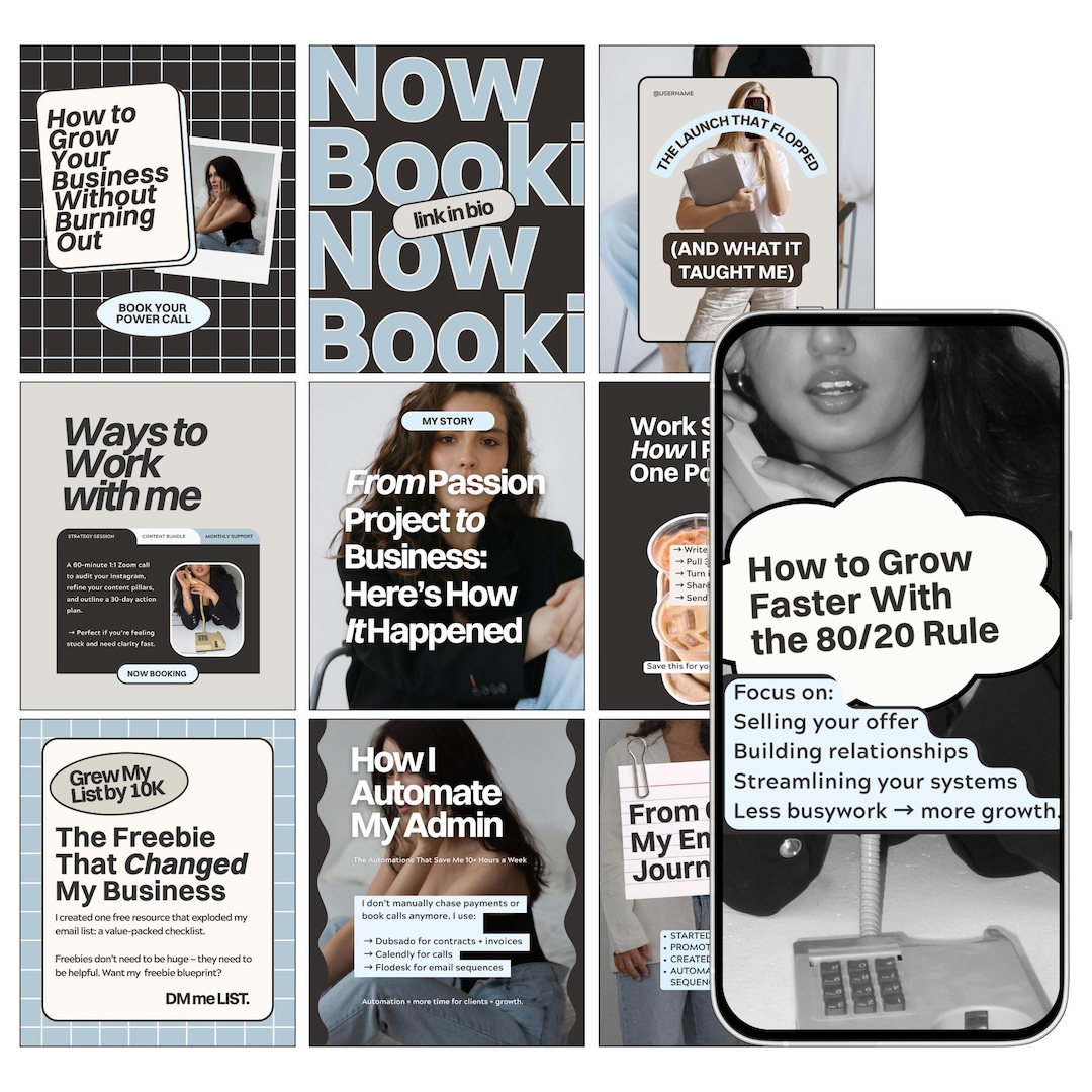 Canva Instagram Templates for Business Coaches, Bold Social Media Kit ...