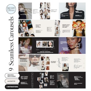Moderne Instagram Karussell Vorlagen, Bold Social Media Posts