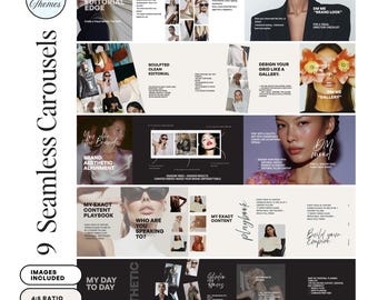 Instagram Carousel Templates, Seamless Carousels, Modern Socials for Small Business, Fashion Instagram, UGC Portrait Posts, Content Creator
