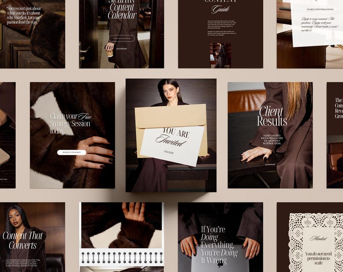 Instagram Templates Canva for Social Media Manager, Brown Neutral ...