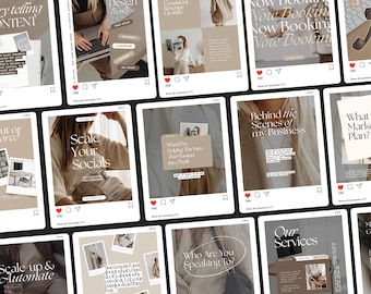 Coaching Instagram Post Template, Neutral Carousel Canva Posts