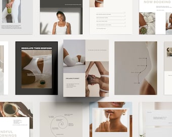 Wellness Coach Instagram Templates, Editable Social Media Branding Kit (Digital Download)