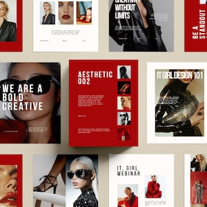 Bold Red Instagram Templates for Business Owners, Brand Designer Template, Coach Instagram Template, Social Media Marketing Agency Templates
