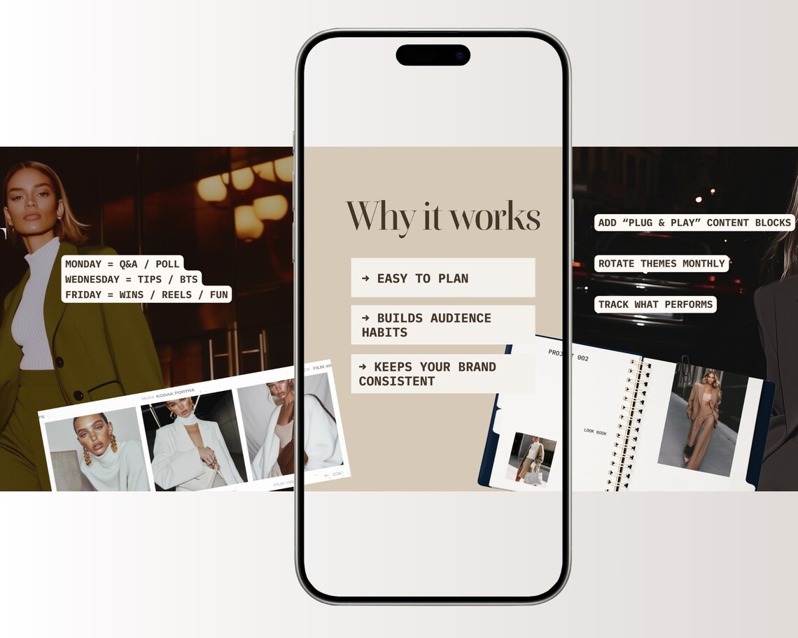 Beige Social Media Carousel Templates, Seamless Instagram Posts Etsy