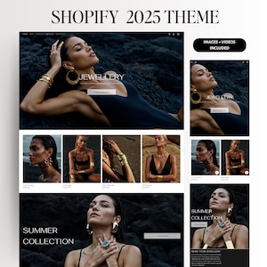 Luxury Dark Shopify Theme | Editorial Website Template for Jewellery | Fashion and Beauty Brands | Mobile Optimized | Modern Shopify theme
