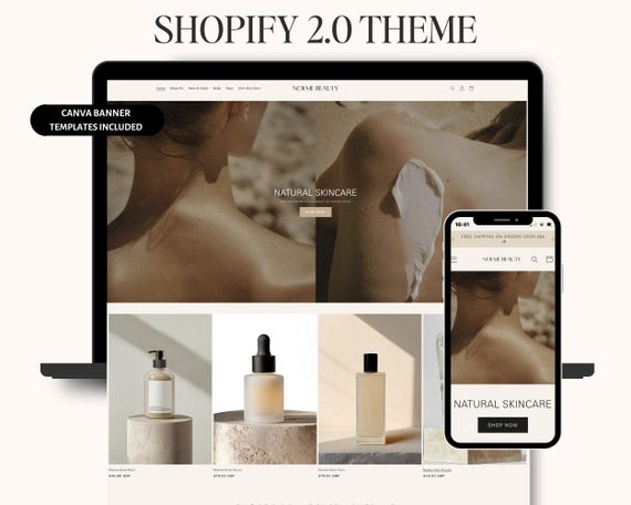 Minimal Shopify Template, Skincare Shopify Template, Wellness Shopify Theme, Aesthetic Shopify Theme, Luxury Theme, Editorial Shopify Theme