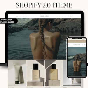 Shopify-Haar-Theme, responsives Design 2.0 mit Canva-Bannervorlagen