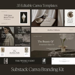 Substack Branding Kit, Canva Newsletter Templates, Editorial Graphics Bundle