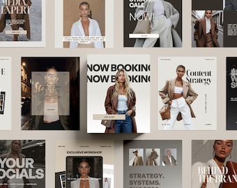Canva Instagram Template Bundle, Social Media Kit Posts Stories