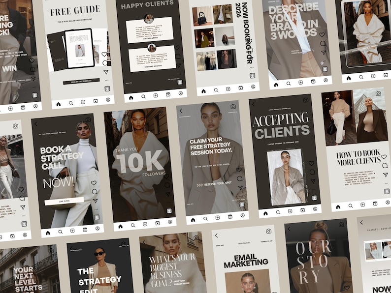 Instagram Story Templates Canva, Beige Neutral Social Media Kit, Luxury ...