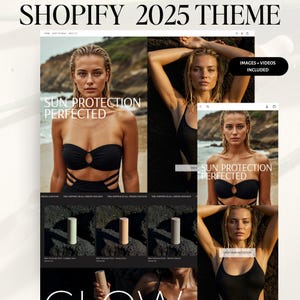 Luxury Dark Shopify Theme | Editorial Website Template for Skincare | Fashion and Beauty Brands | Mobile Optimized | Modern Shopify Theme