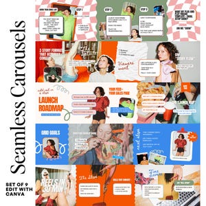 Bold Carousel Templates | Social Media Manager Templates | Portait Instagram Posts | Seamless instagram  Carousel | Bold Social Media Posts