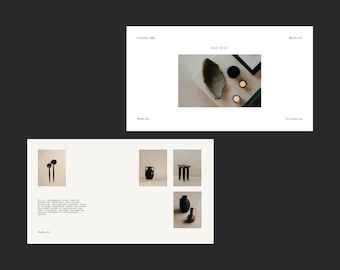 Portfolio Template, 28-Page Canva Mood Board with Editable Layouts