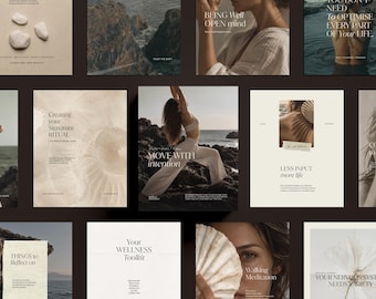 Wellness Instagram Templates, Coach Templates, Yoga Holistic Social Media Posts, Mindfulness & Self Care Instagram