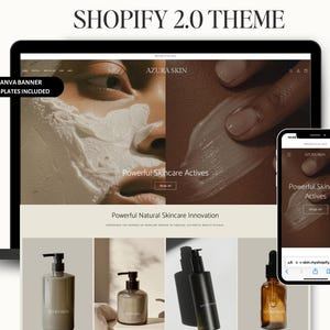 Skincare Wellness Shopify Theme Template, Clean Muted Shopify Theme, Neutral Aesthetic Shopify, Skincare Website, Luxe Beauty Retail Website