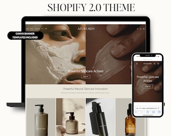Shopify Theme for Skincare Brand, Beauty & Wellness Website Template 2.0, Cosmetics Store Design, Easy Setup Ecommerce Theme